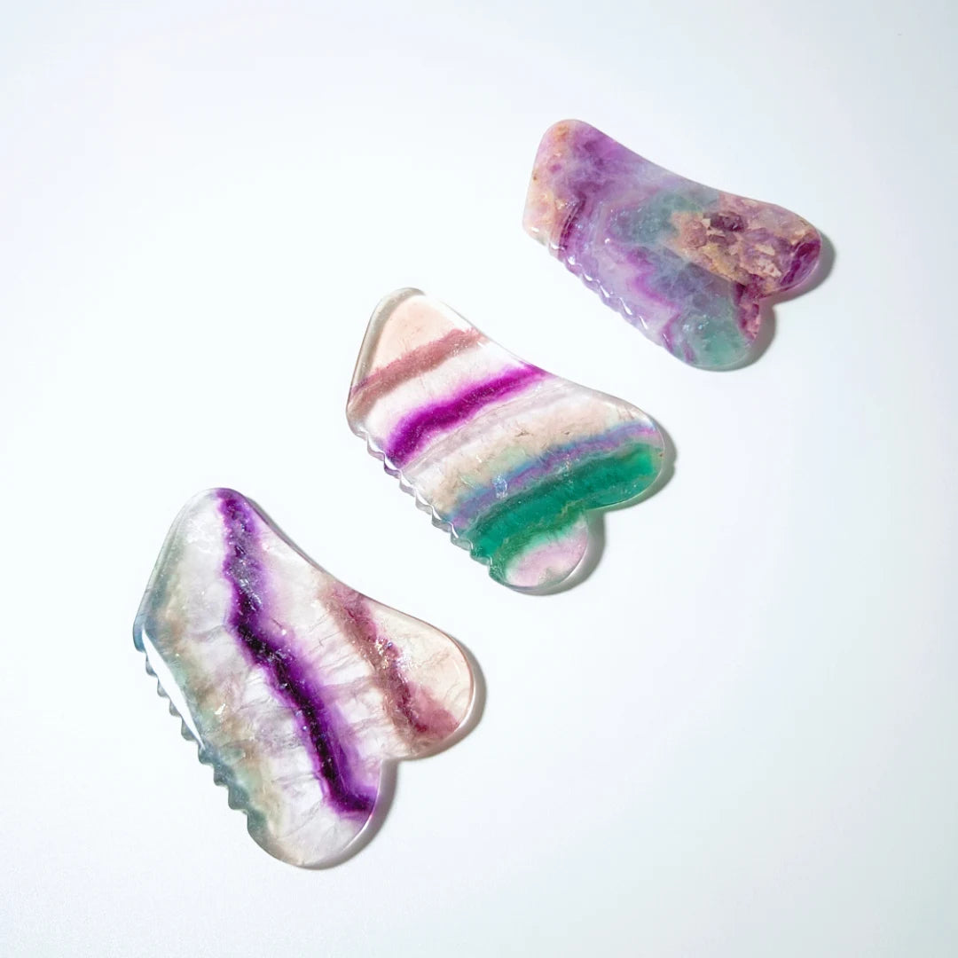 Huiying Facial gua sha board fluorite body massager stone square jagged tool guasha