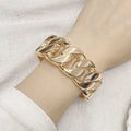 Kaimei New Arrival Fashion Jewelry Rose Gold Bracelet Female Wholesale Hollow Fried Dough Twists Chain Link Punk Bangle Bracelet