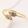 ROMANTIC Shiny Zirconia Heart CZ Tennis Chain Bangle Personalized Bracelet for Women