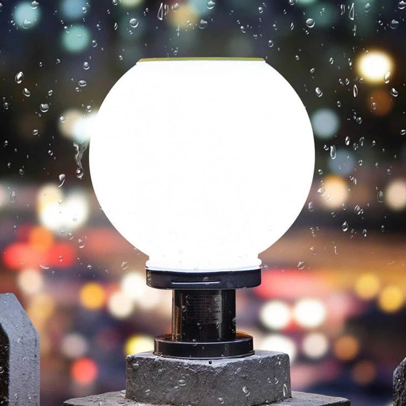 Hot Sale Round Ball Stainless Steel Solar LED Garden Post Lamp Outdoor Waterproof for Garden Villa Courtyard Hotel Lighting