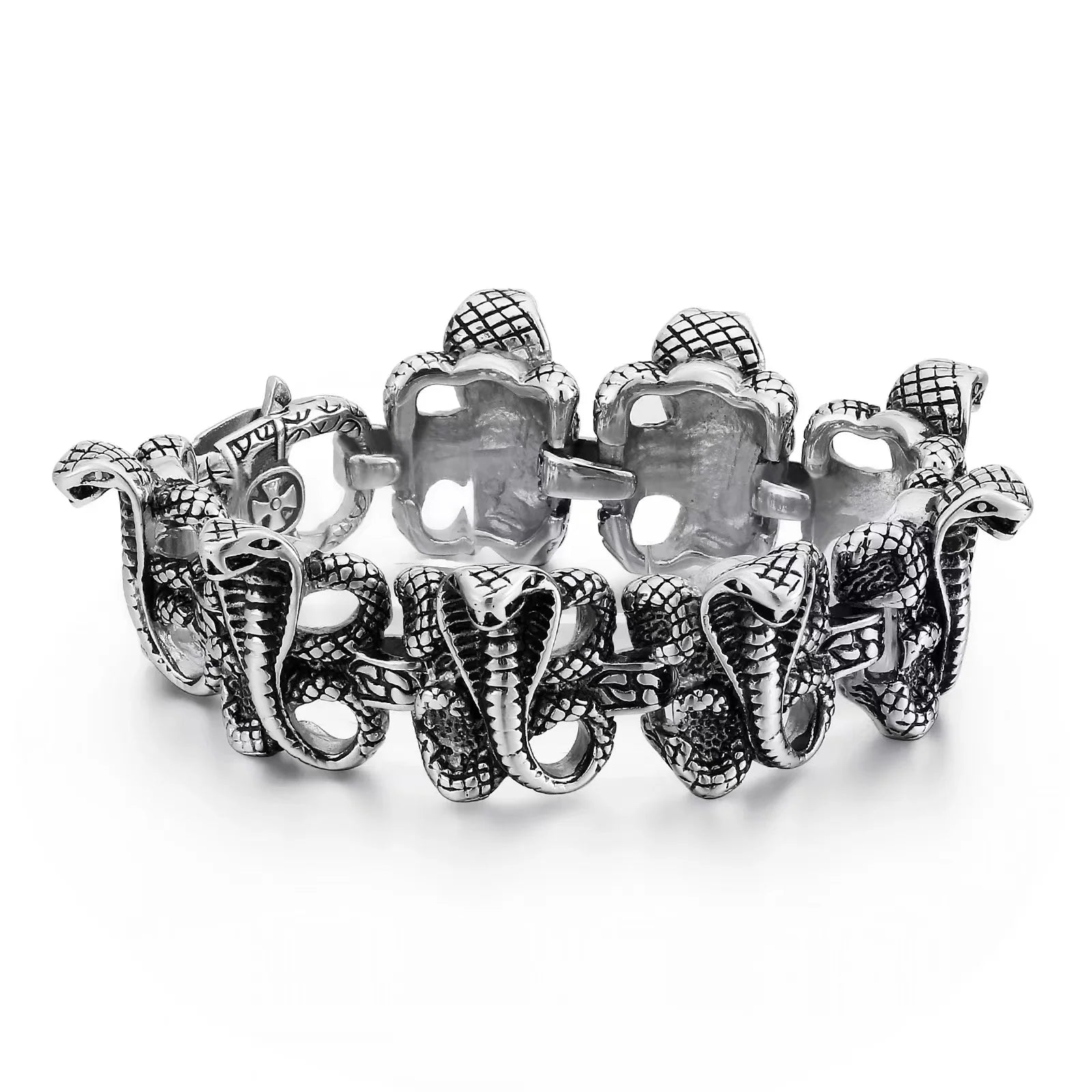 Personalized Man Snake Bracelet Jewelry Chunky Punk Stainless Steel Silver Man Bracelet