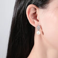 SLBRIDAL Ins Style Fashion CZ Crystal Pearls Girls Drop Earrings Trendy Cubic Zircon Women Earrings Bridal Wedding Drop Earrings