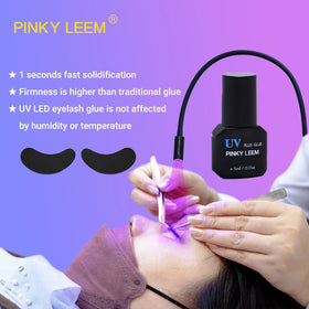Pinky leem Uv Light Curing Eyelash Extension Glue 1Second Butyl Lash Glue Uv Lash System clear Glue