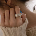 HOVANCI 3 Korean Style 18K Gold Plated Adjustable Chic Minimalist Finger Ring for Women