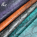0.9mm Snake Patterned PU Leather Wear-Resistant Stretch Synthetic Leather for Shoes Bags Suitcases Costumes