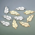 Stainless Steel Leaves Ginkgo Leaf Feather Coconut tree pineapple Pendant Necklace Earrings Double Hole Connection beads