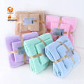 Wholesale Custom Logo Luxury Bath Towel Set High Quality Soft Super Absorbent Coral Fleece Microfiber Printed Spa Hotel Cleaning