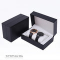 Small MOQ China Wholesale Classic Black Pu Leather Enwraped Plastic Couple Double Jewelry Watch Packaging Box