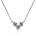 Silver S925 18K White Gold Plated Moissanite Necklace Pass Diamond Test Total 0.9 Carats Fashion Necklace Women's Jewelry