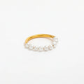 Fenny 18K Gold Plated Wholesale Elegant Designer Fresh Water Bead Rotates Decompression Stainless Steel Finger Ring for Women