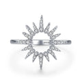 JZ1486 925 Sterling Silver Ring Fashion Jewelry Sun Shape Hollow Out Finger Rings Women Trendy Birthday Gift Accessories Ring
