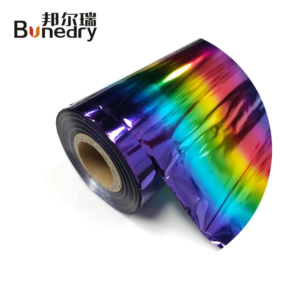 Rainbow Holographic Pattern Hot Stamping Foil Roll 64x120cm PET Material DIY Craft Heat Transfer for Card Gift Box Fabrics Paper