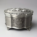 Wholesale Embossed Alloy Metal 18 Note Music Box with Sankyo Movement Wind-Up for Christmas/Birthday/Valentine's Day