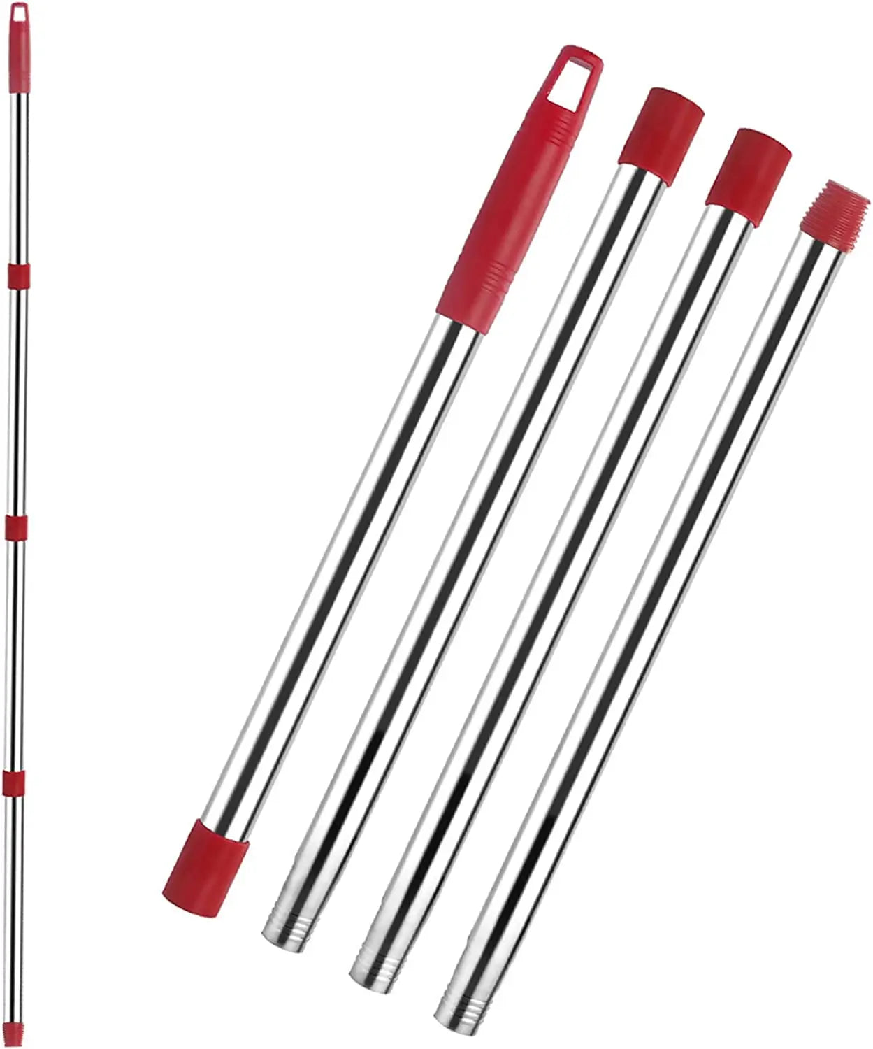 Qingle  Hot Sell  Fit O-Cedar Easy Wring  Replace Mop Handle 4 Section Stainless Steel  Mop Pole