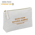 OEKO-TEX Certificate Bamboo Fiber Zipper Pouch Bag Custom Natural Eco Friendly Bamboo Fabric Makeup Cosmetic Organizer Bag Logo