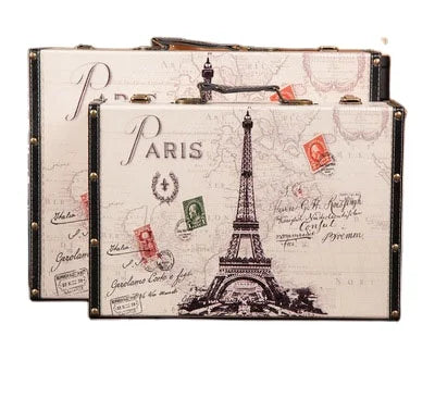 Eiffel Tower Storage Box Retro European Style Suitcase Window Decoration Home Decor Creative Eiffel Tower Storage Box