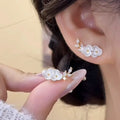 Fashionable Feather Earrings with Women's Micro Inlaid Zircon Earrings Accessories Wholesale N231214