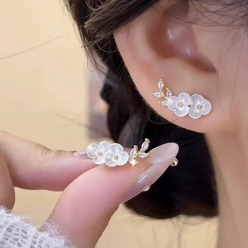 Fashionable Feather Earrings with Women's Micro Inlaid Zircon Earrings Accessories Wholesale N231214
