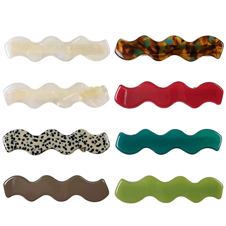 Korean Version New Acetate Duckbill Clip Set 2pcs Wavy Hair Clip Headwear Sweet Style Hair Decoration