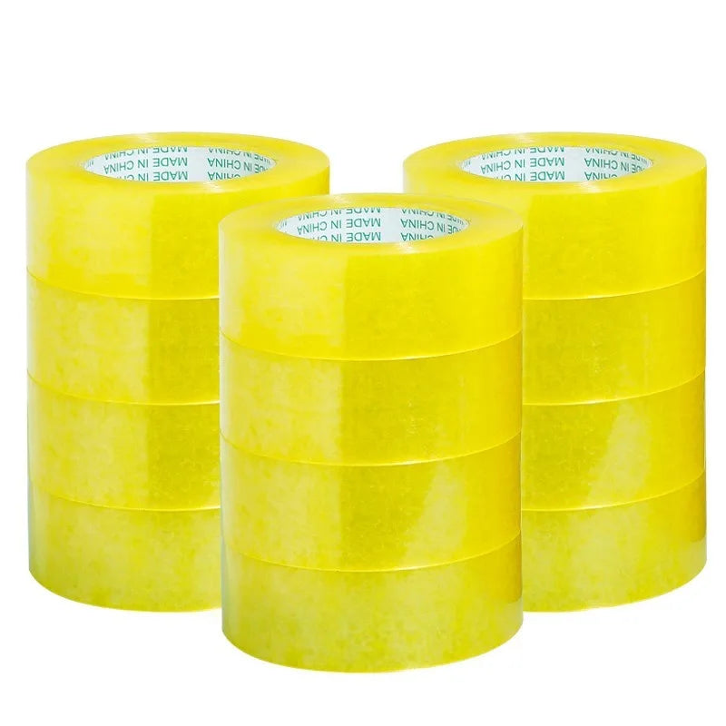 High Quality PET Transparent Yellow Tape Acrylic Adhesive Waterproof Carton Sealing Single-Sided Bopp Adhesive Packaging Tape