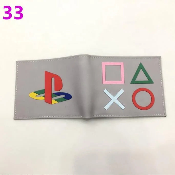 New  PVC Game  4 Controller Handle Bifold Wallet Short Photo Card Holder Boys Girls Zip Pocket Coin Wallet