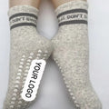 Custom Logo Premium Cotton Anti-slip Grip Pilates Socks Crew Women Indoor Silicone Yoga Sox Non slip Yoga Socks