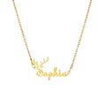 Fashion Stainless Steel Jewelry Gold Plated Personalized Name Letter Necklace logo Necklace With Christmas Pattern