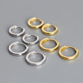 New Trendy 18k Gold 925 Sterling Silver Simple Round Circle Huggie Hoop Earrings for Women