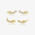 FUAMAY Minimalist White Zircon Bohemian Wedding Stud Earrings Silver Gold Plated Jewelry