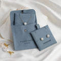 PandaSew Custom Logo Microfiber Snap Button Jewelry Bag for Earrings Rings Necklace with Insert Pad Jewelry Pouch