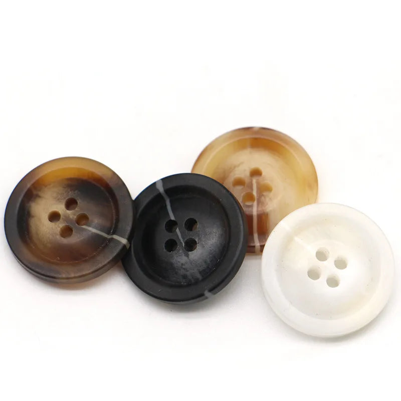 Hotsale High-grade Decorative Pattern Four Eyes Hole Big Resin Button for Men's Wind and Women's Suit Jacket Buttons