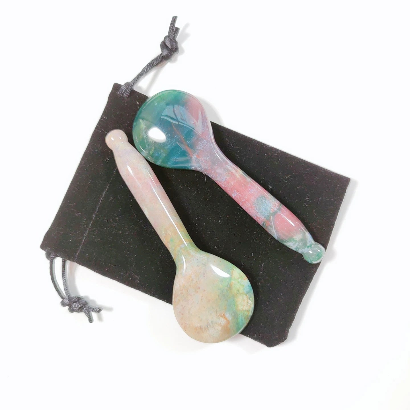 Huiying Best Quality China Manufacturer Indian Agate Spoon Face Gua Sha Jade