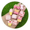 100Pcs Mini Pink Cartoon Cookie Ice Cream Strawberry Cupcake Resin Cabochon Food Flatback Scrapbook Accessories DIY Phone Decor