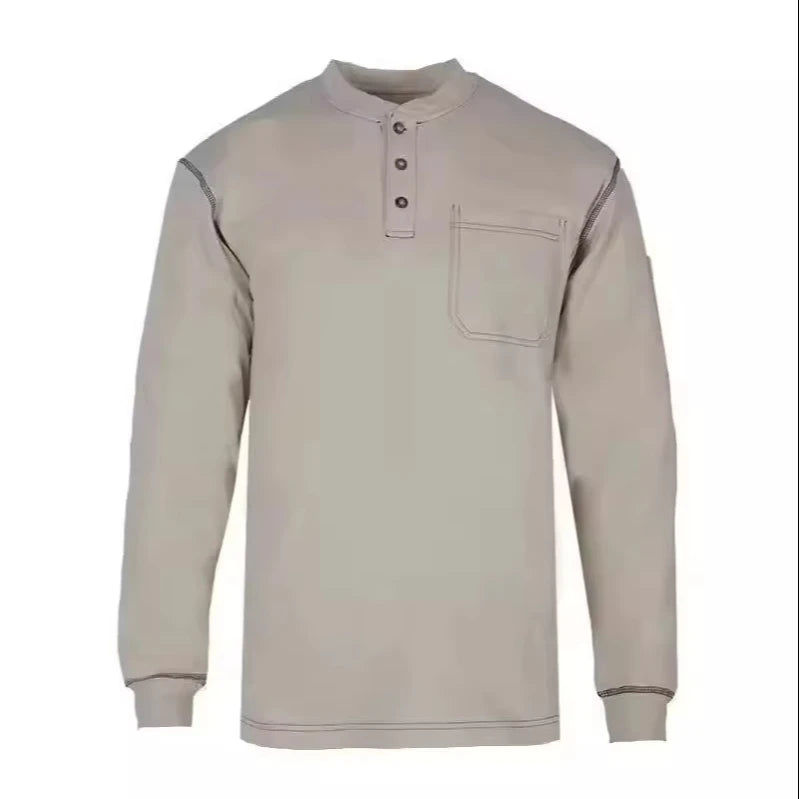 Factory Supply Custom Logo Anti-Static Workwear  Fire-Resistant Printing Flame Retardant Work Shirts