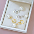 E2297 10-11mm DIY Natural Freshwater Pearl Charm Earrings Mounting Accessory 925 Sterling Silver Gold Plated  Jewelry for Women