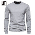 Liu Ming Men's Casual Cotton Long Sleeve T-Shirt New Fashion Yarn Dyed Blouse T Shirts