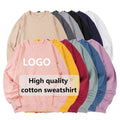 Wholesale Custom Print Logo French Terry Heavyweight Cotton Oversized Drop Shoulder Men Unisex Crewneck Sweat Shirt Sweatshirt