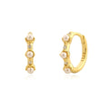 Wholesale Fashion Jewelry 925 Sterling Silver Pearl Diamond Cubic Zircon Gold Plated Hoop Earring Jewelry for Women
