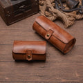 Ready to Ship Travel Watch case Hot Sell Brown Round Travel Watch Box Case 2 3 Slots Custom Logo Watch Roll Leather