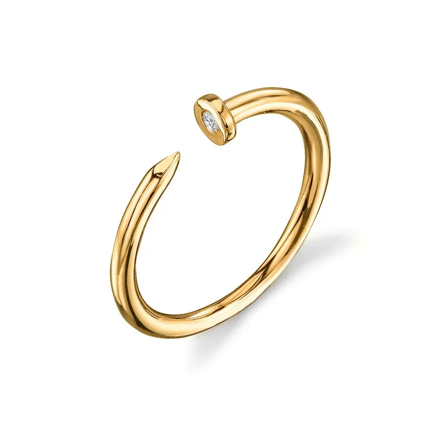 LOZRUNVE Custom Jewellery Adjustable Minimalist Nail Ring Silver 925