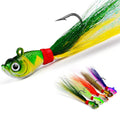 Metal Jig Lure Salt Water Bucktail Jig Head Deep Diving Bass Lure Jig Head with Buck Tail