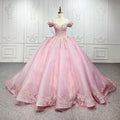 Jancember 9932 Princess Pink Off Shoulder Lace Plus Size Prom Bridal Evening Dresses