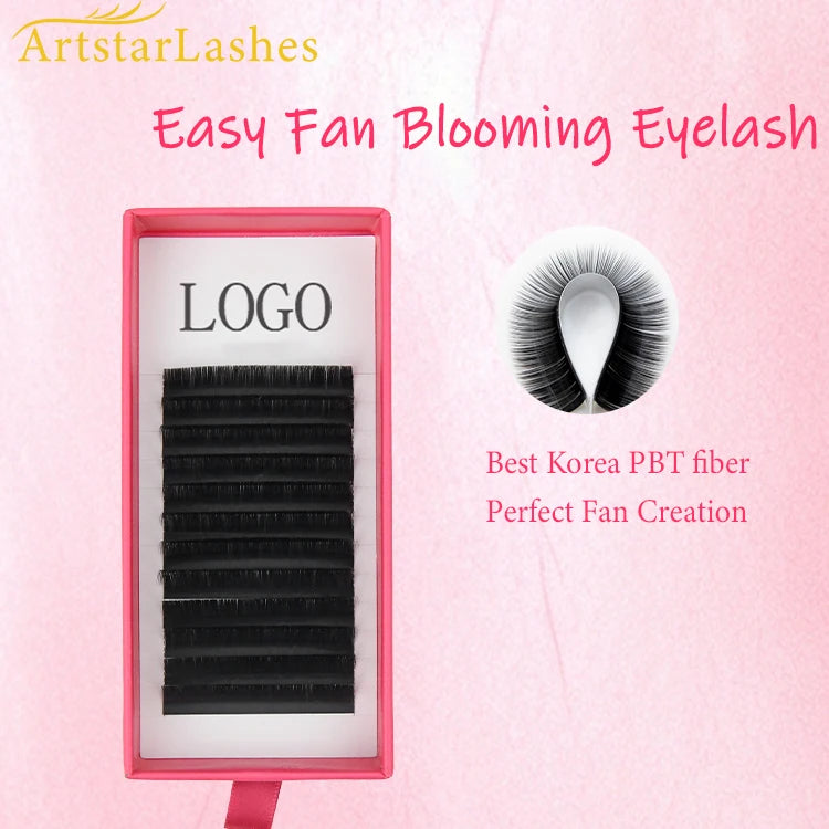Fast Selling Easy Fans Eyelashes Blooming Eyelash Extension Blooming Volume Private Label Eyelash Extension