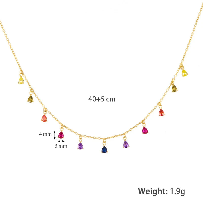 Fine Jewelry Gold-Plated 925 Sterling Silver Tear Drop Necklace Bracelet Set Pear Cut Zircon Stone Dangle for Women Party Gift