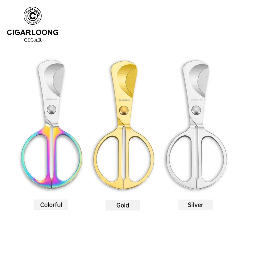 CIGARLOONG Cigar Cutter Wholesale Top Quality Smoking Accessories Stainless Steel Metal Portable Cigar Cutter Scissors Tools