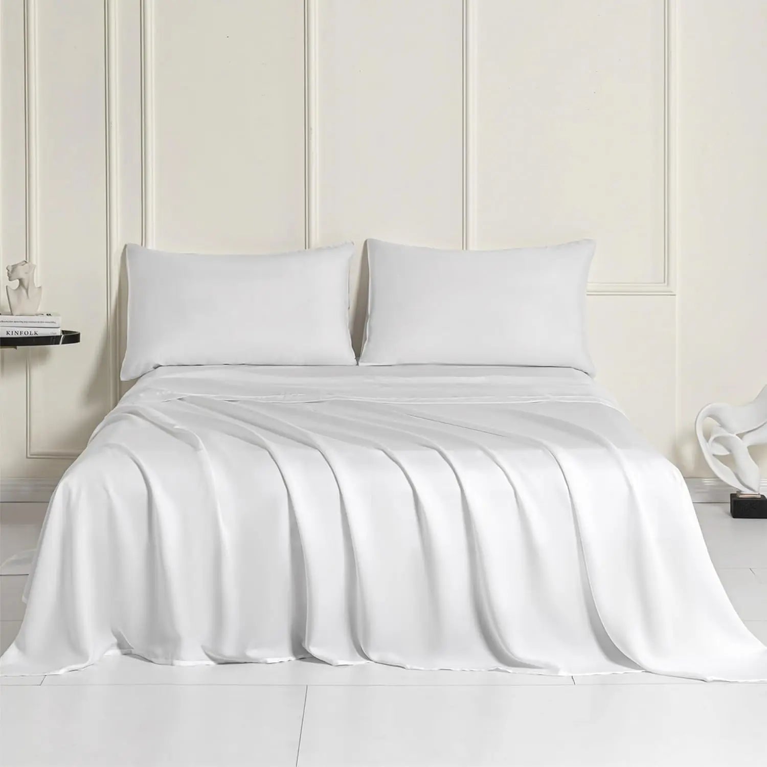 100% Lyocell Eucalyptus Fabric Bed Linen Solid Color Sheet Sets With OEKO-TEX Certificate
