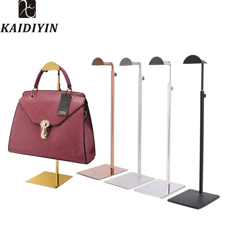New Product Explosion Stainless Steel Handbag Holder Stand  Adjustable Height Bag Rack for Shopping Mall Use