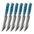 New Arrival Classic Country-Style Damascus Steel Cleaver Set Blue Handle Amber Ladder Pattern Carbon Steel Kitchen Restaurant