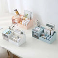 Desk Storage Box Vanity Makeup Cosmetic Organizer with Divided Drawers for Office or Bathroom Supplies