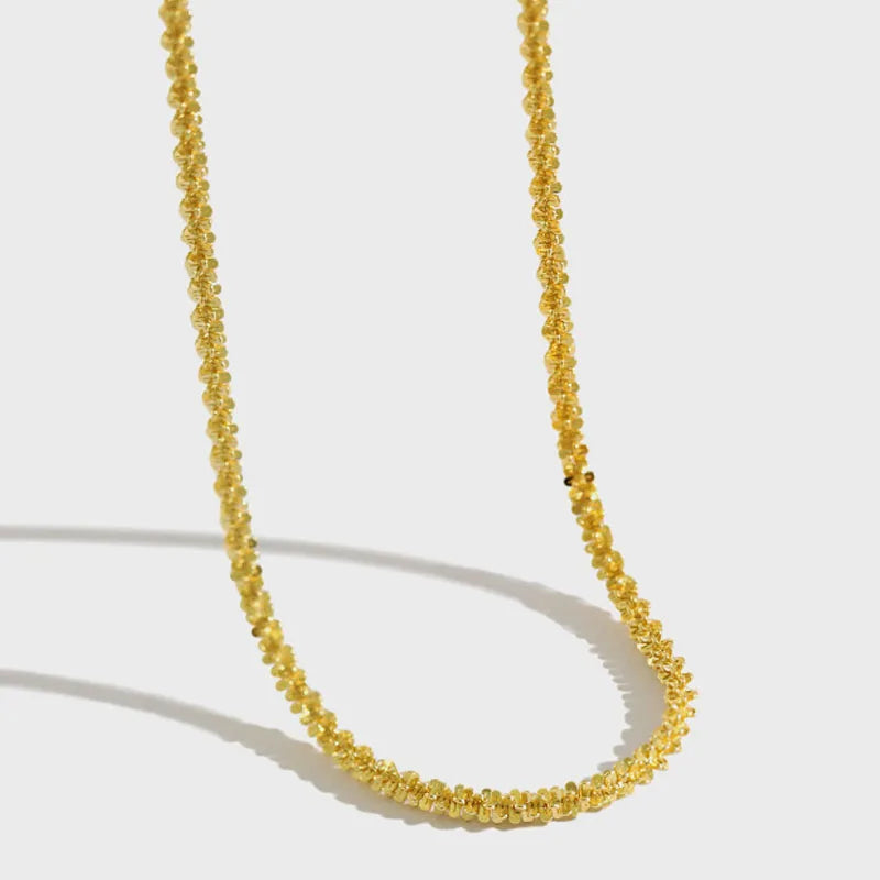 HOVANCI 3 Trendy Style Gold Plated S925 Sterling Silver Necklace Sterling Silver Twist Chain Necklace Jewelry